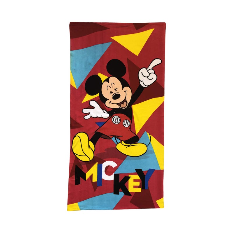 MICKEY MOUSE Disney Mickey Mouse Happy Mickey 1 Finger up! Microfiber Kids Towel Red - Image 1